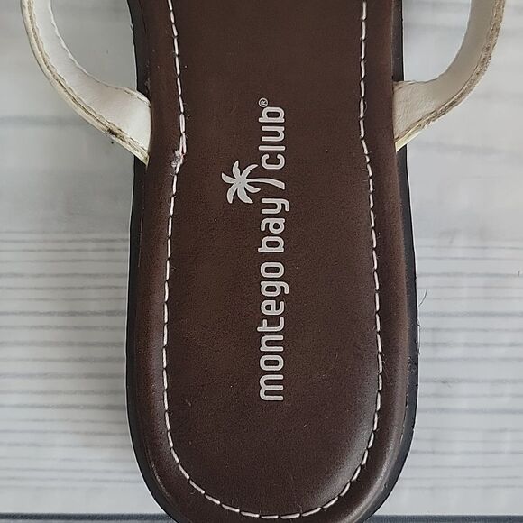 Montego Bay Club summer white t-strap toe sandals Women's Size 7.5 - Picture 6 of 9